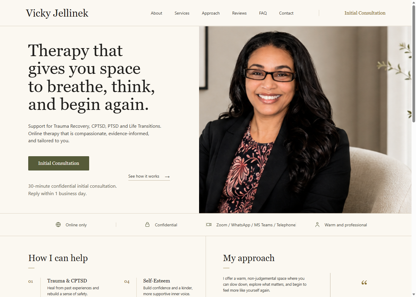 Vicky Jellinek homepage screenshot